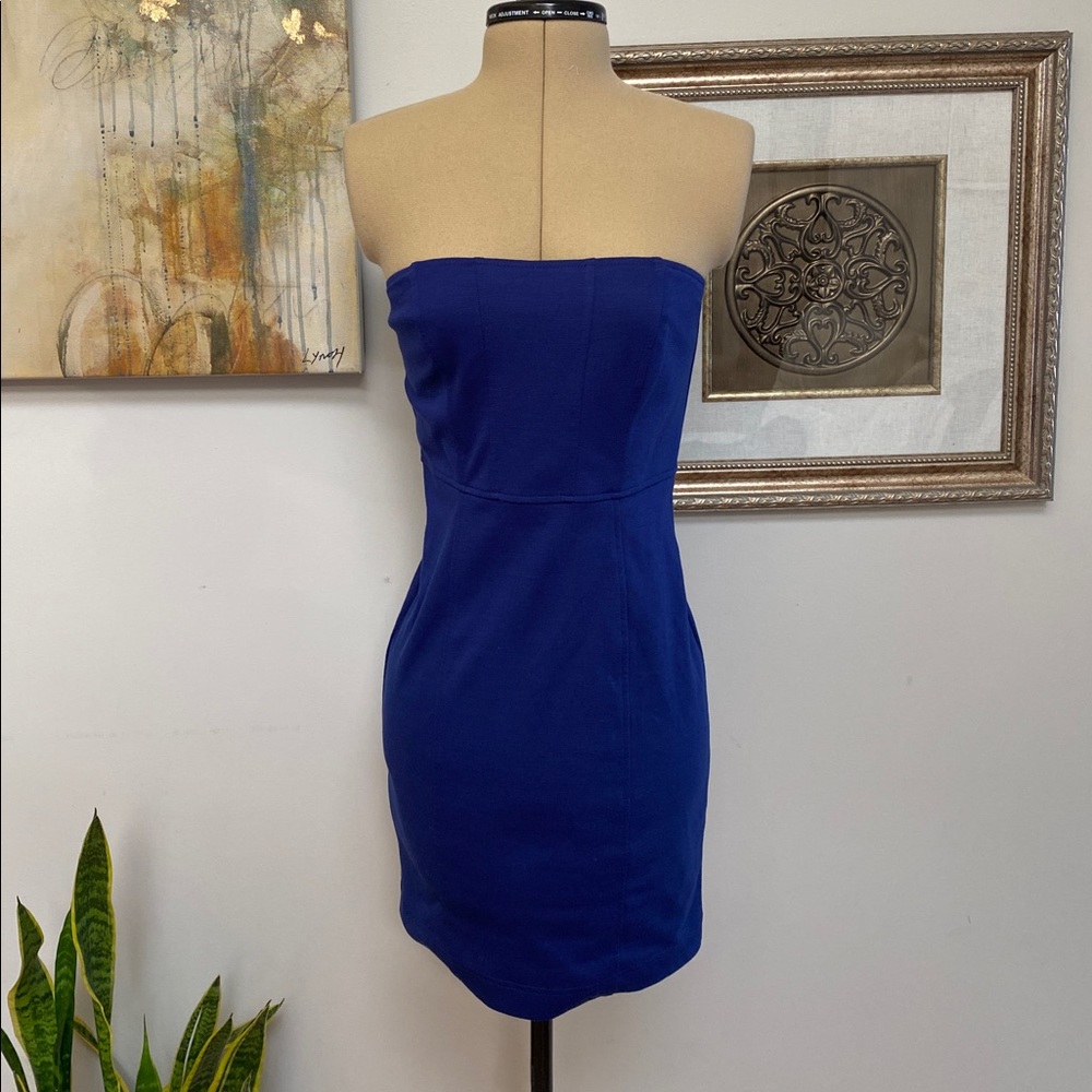 NWOT Fitted strapless dress for jean jacket friend